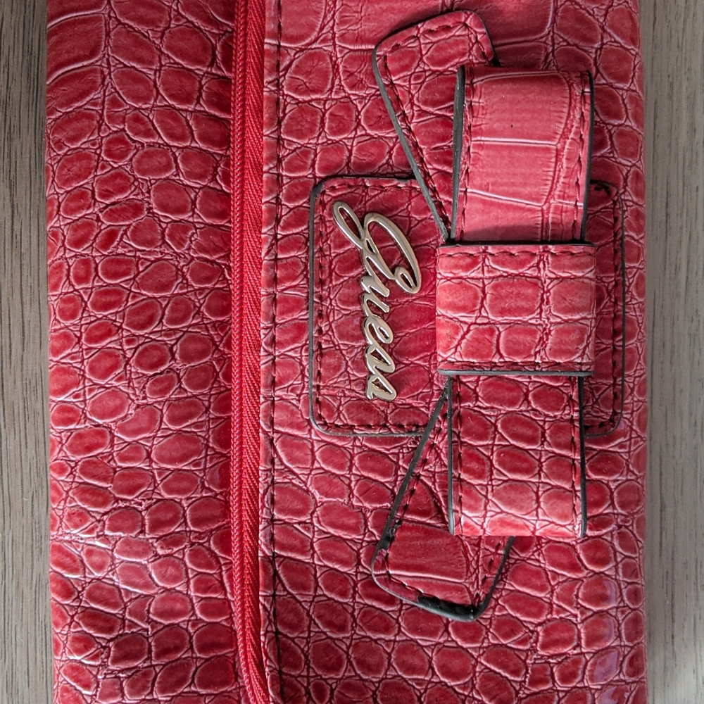 Guess Red-Pink Wristlet with Bow - Picture 5 of 6